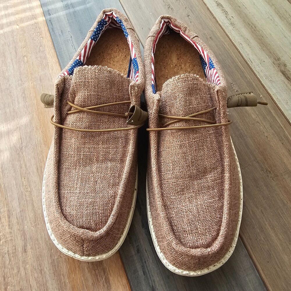 NWT Men's Casual Shoes Brown Loafers American Flag Lining Size 11.5 (EU) 45 - Picture 4 of 9